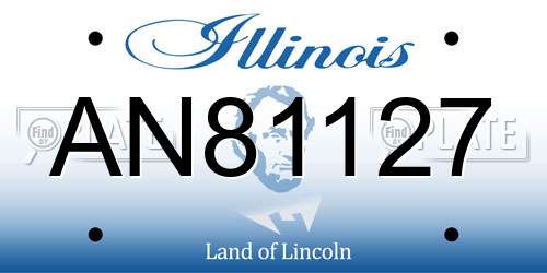 AN81127 Illinois License Plate
