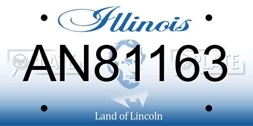 AN81163 Illinois License Plate
