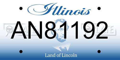 AN81192 Illinois License Plate