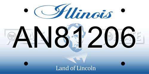AN81206 Illinois License Plate