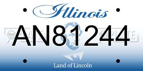 AN81244 Illinois License Plate