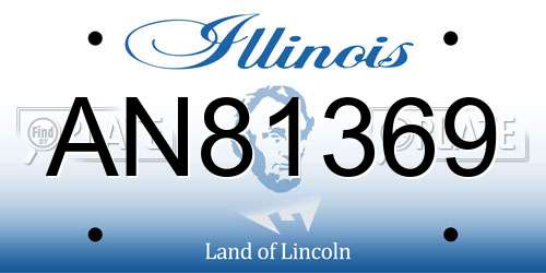 AN81369 Illinois License Plate