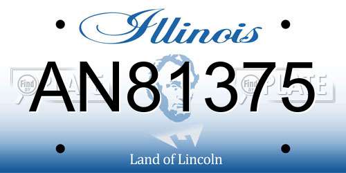 AN81375 Illinois License Plate