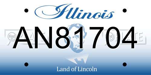 AN81704 Illinois License Plate
