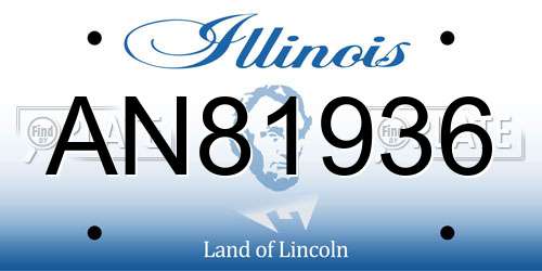 AN81936 Illinois License Plate