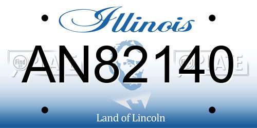 AN82140 Illinois License Plate