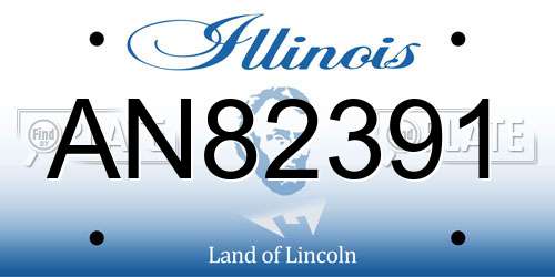 AN82391 Illinois License Plate