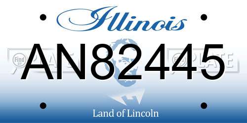 AN82445 Illinois License Plate