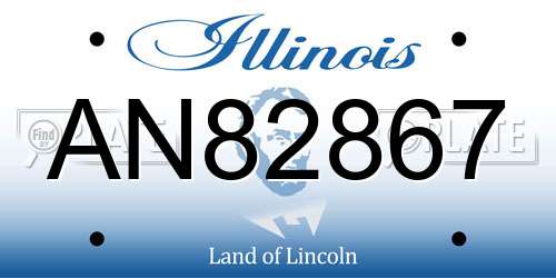 AN82867 Illinois License Plate