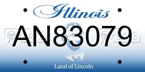 AN83079 Illinois License Plate