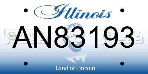AN83193 Illinois License Plate