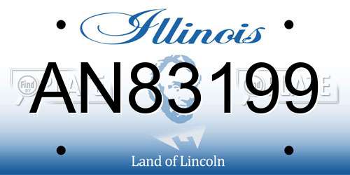 AN83199 Illinois License Plate
