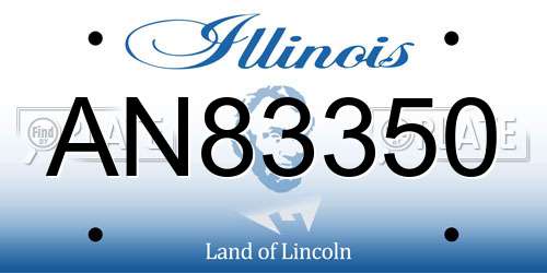 AN83350 Illinois License Plate