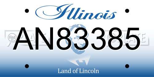 AN83385 Illinois License Plate