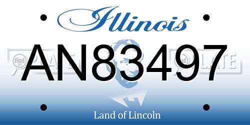 AN83497 Illinois License Plate