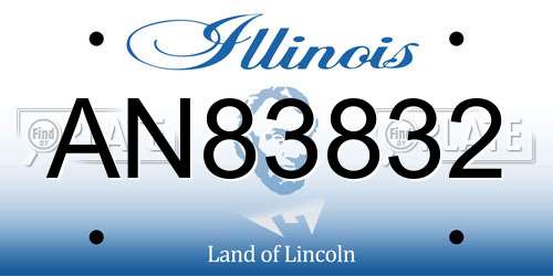 AN83832 Illinois License Plate
