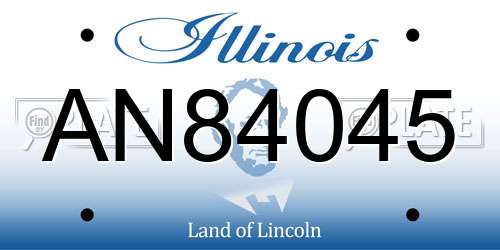AN84045 Illinois License Plate