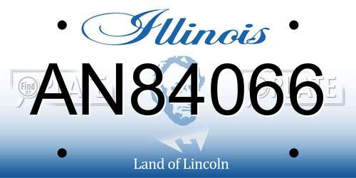 AN84066 Illinois License Plate