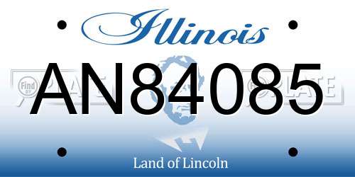 AN84085 Illinois License Plate