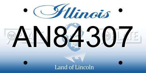 AN84307 Illinois License Plate