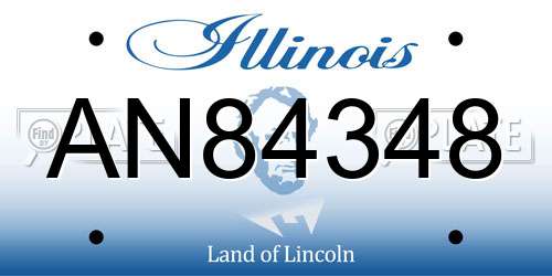 AN84348 Illinois License Plate