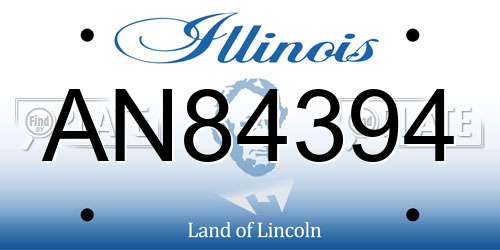 AN84394 Illinois License Plate