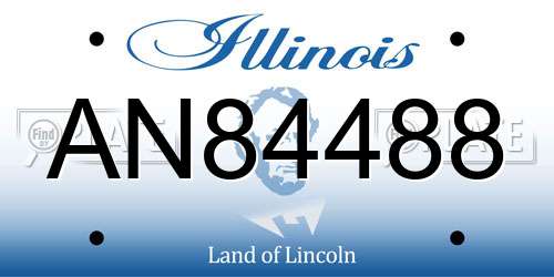 AN84488 Illinois License Plate