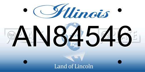 AN84546 Illinois License Plate