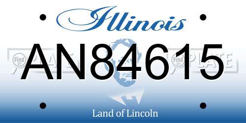 AN84615 Illinois License Plate