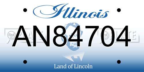 AN84704 Illinois License Plate