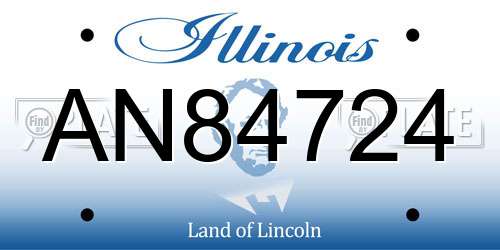 AN84724 Illinois License Plate