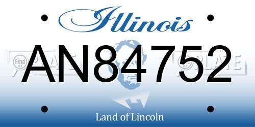 AN84752 Illinois License Plate