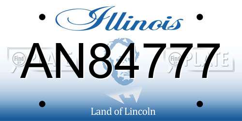 AN84777 Illinois License Plate
