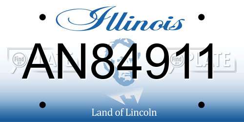 AN84911 Illinois License Plate