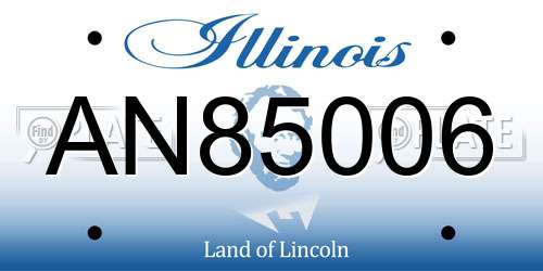 AN85006 Illinois License Plate