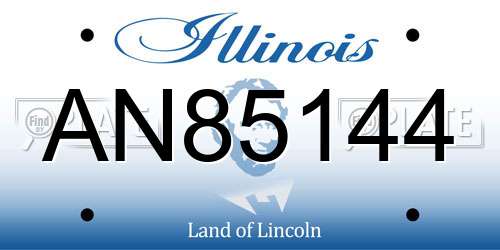 AN85144 Illinois License Plate