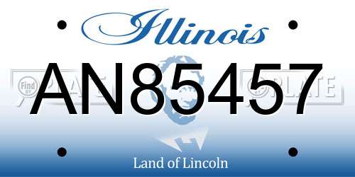 AN85457 Illinois License Plate