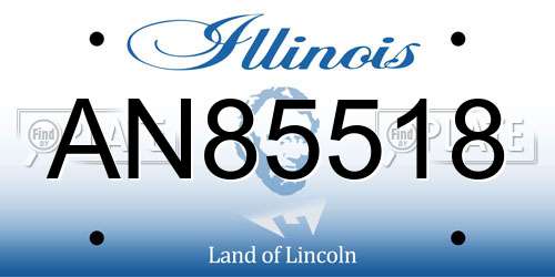 AN85518 Illinois License Plate