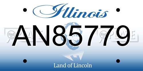 AN85779 Illinois License Plate