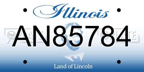 AN85784 Illinois License Plate