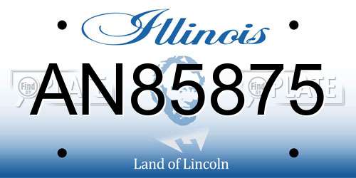 AN85875 Illinois License Plate