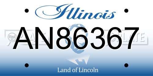 AN86367 Illinois License Plate
