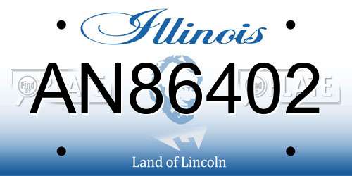 AN86402 Illinois License Plate