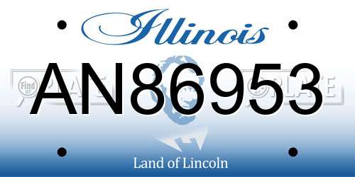 AN86953 Illinois License Plate