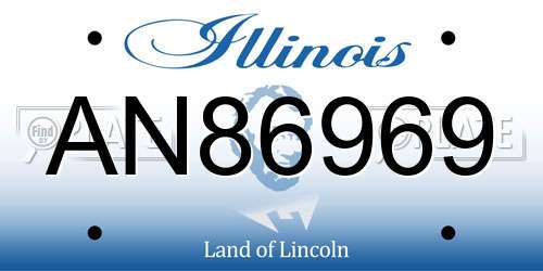 AN86969 Illinois License Plate