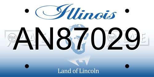AN87029 Illinois License Plate