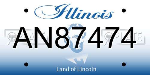 AN87474 Illinois License Plate