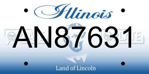 AN87631 Illinois License Plate