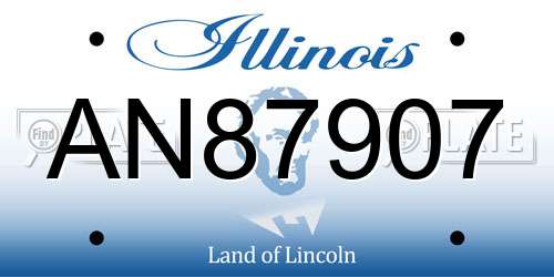 AN87907 Illinois License Plate