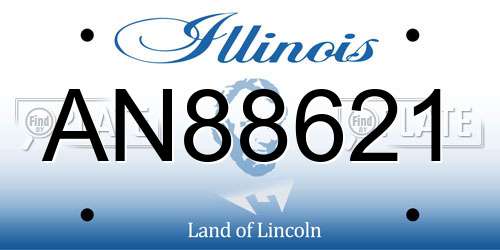 AN88621 Illinois License Plate